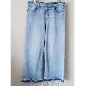 Vintage Loft wide leg cropped jean raw hem size 14